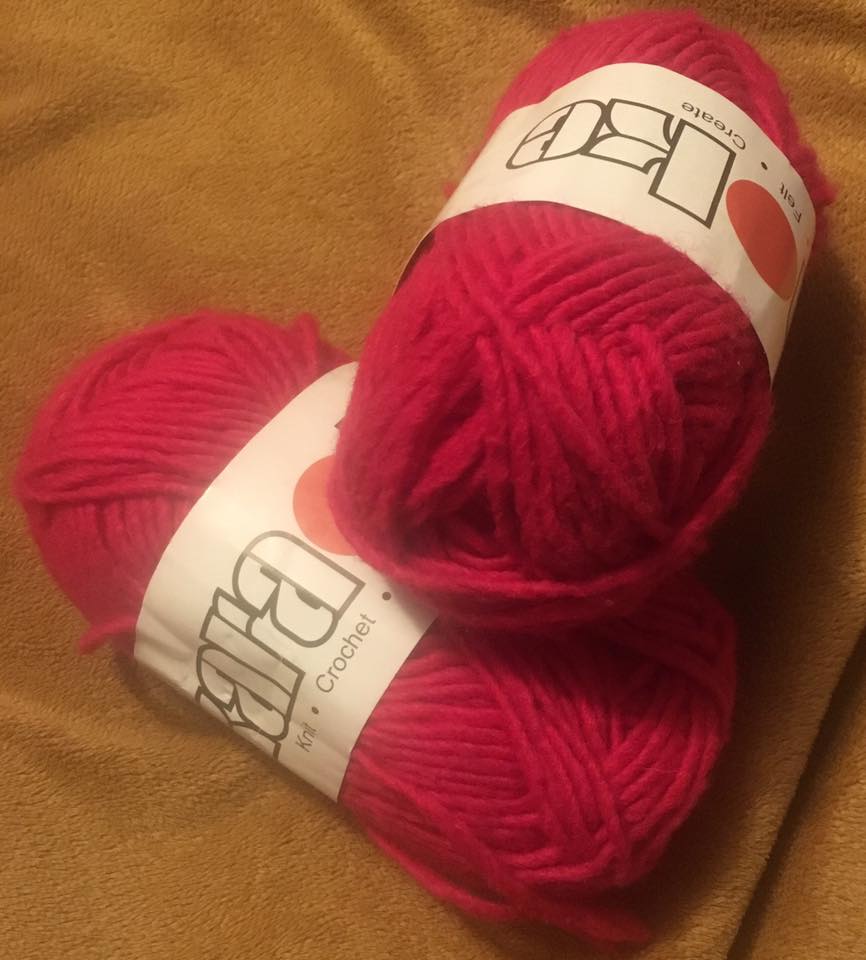 karaoke yarn (South West Trading Company) 50% soy silk, 50% wool - 50gram/skein. Donated by Flying Fibers, Landisville, PA.